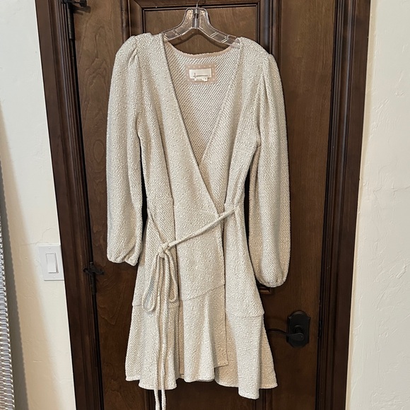 Anthropologie Textured Cream Knit Dress - Picture 1 of 3